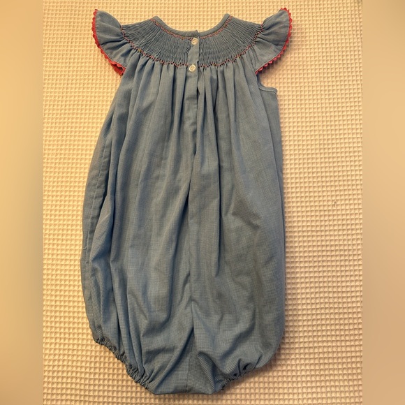 Stitched and Smocked Strawberry Smocked bubble dress 3T. - Picture 4 of 5